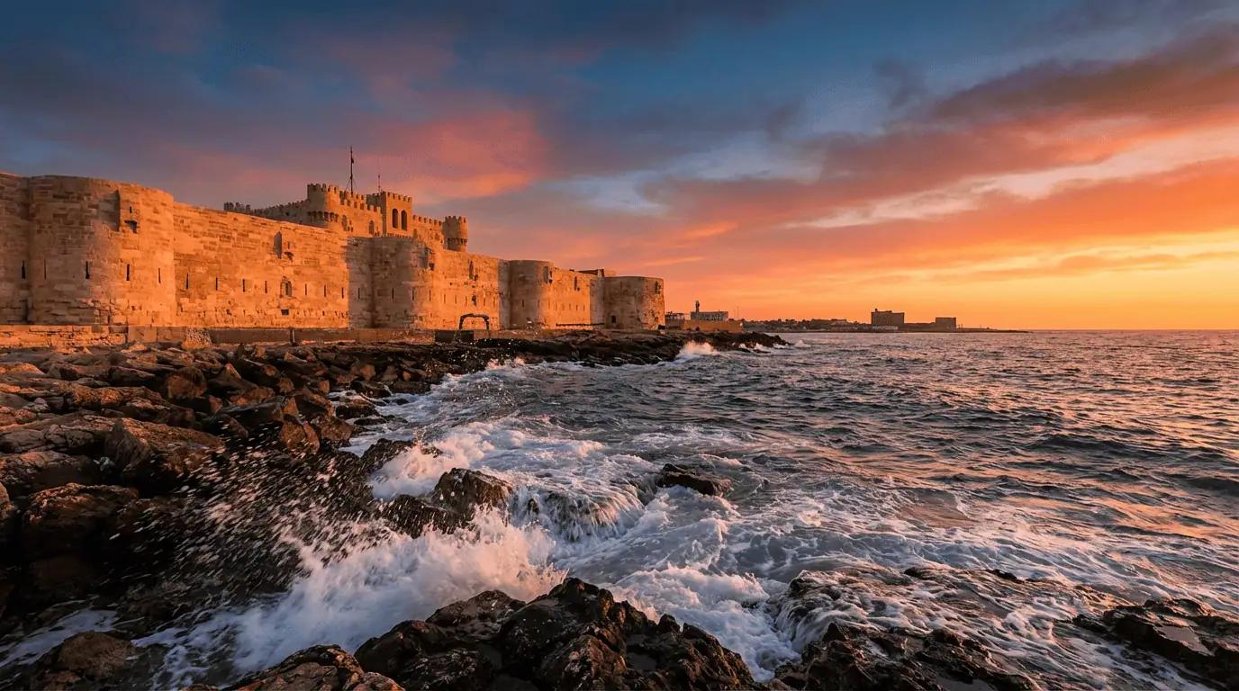 Trong ánh nắng dịu bên bờ Địa Trung Hải, pháo đài Qaitbay hiện lên trầm mặc, mang vẻ đẹp cổ kính giữa nhịp sống thanh bình của Alexandria