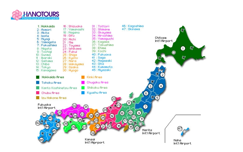 Khám phá bản đồ địa điểm du lịch Nhật Bản cho chuyến đi hoàn hảo
