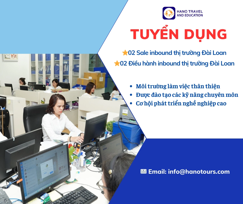 Tuyển dụng Sale - Điều hành inbound thị trường Đài Loan