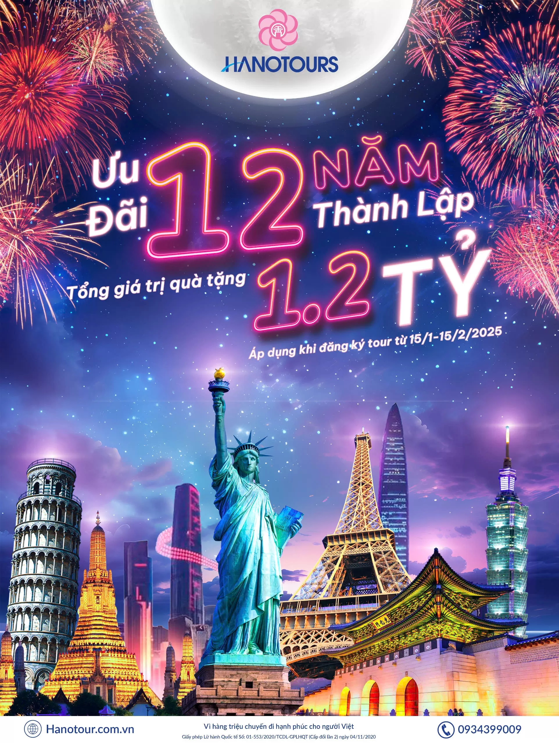 Đại tiệc tri ân khách hàng nhân kỷ niệm 12 năm thành lập Hanotours