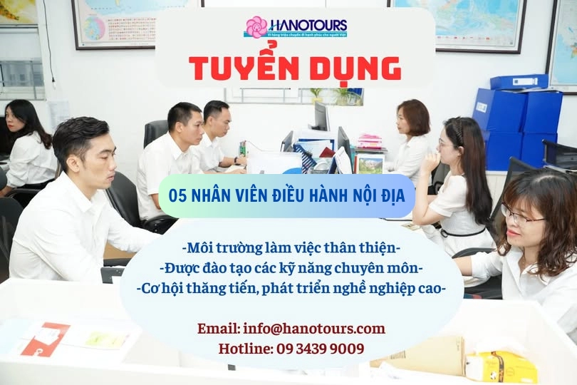 Tuyển dụng 05 Nhân viên Điều hành nội địa
