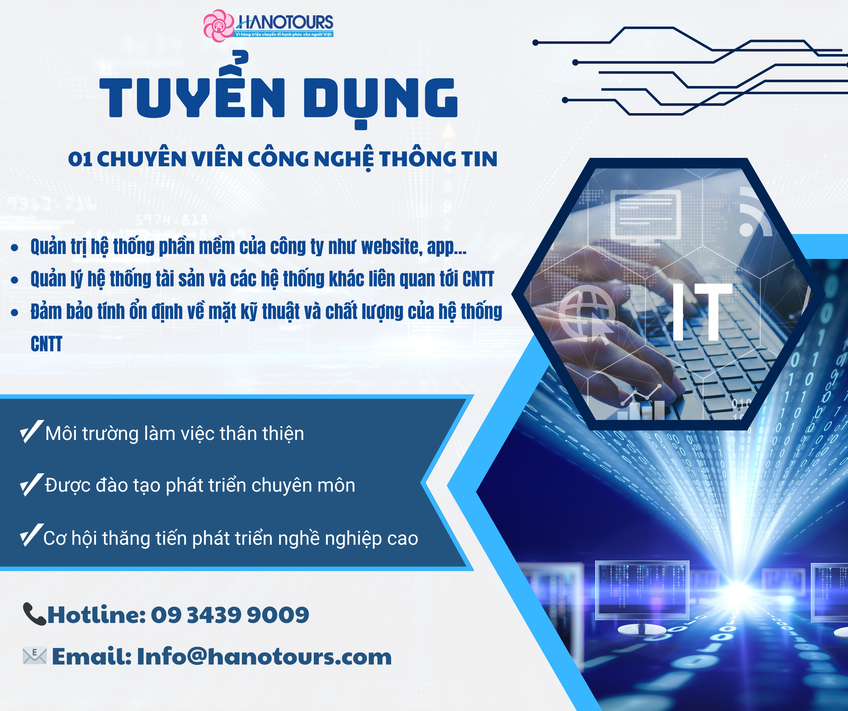 Tuyển dụng chuyên viên công nghệ thông tin
