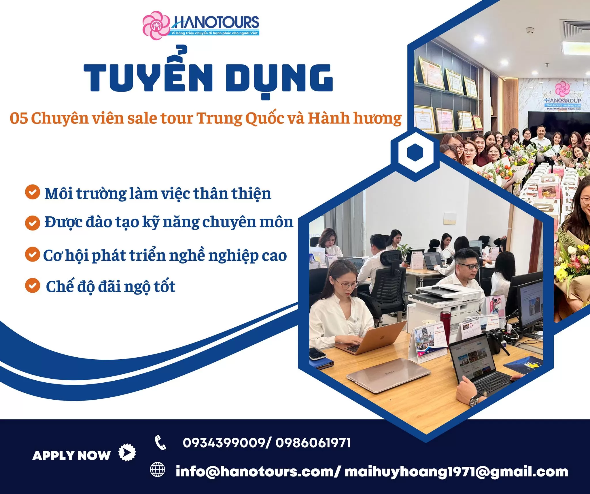 Tuyển dụng 05 nhân viên sale tour Trung Quốc và hành hương