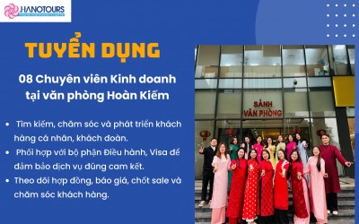 Tuyển dụng 08 Chuyên viên kinh doanh làm việc tại văn phòng Hoàn Kiếm