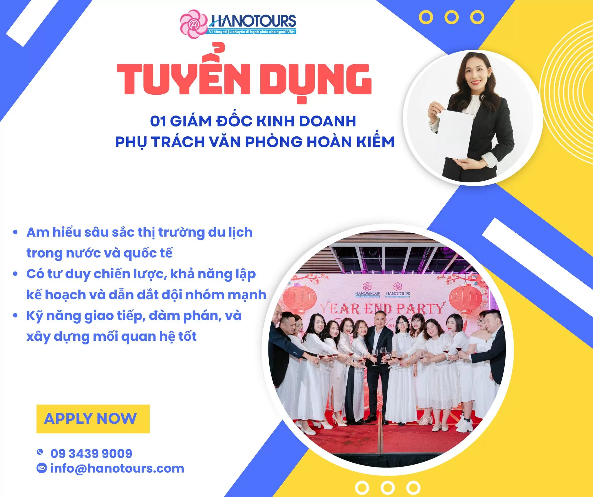Tuyển dụng 01 Giám đốc Kinh doanh phụ trách văn phòng Hoàn Kiếm
