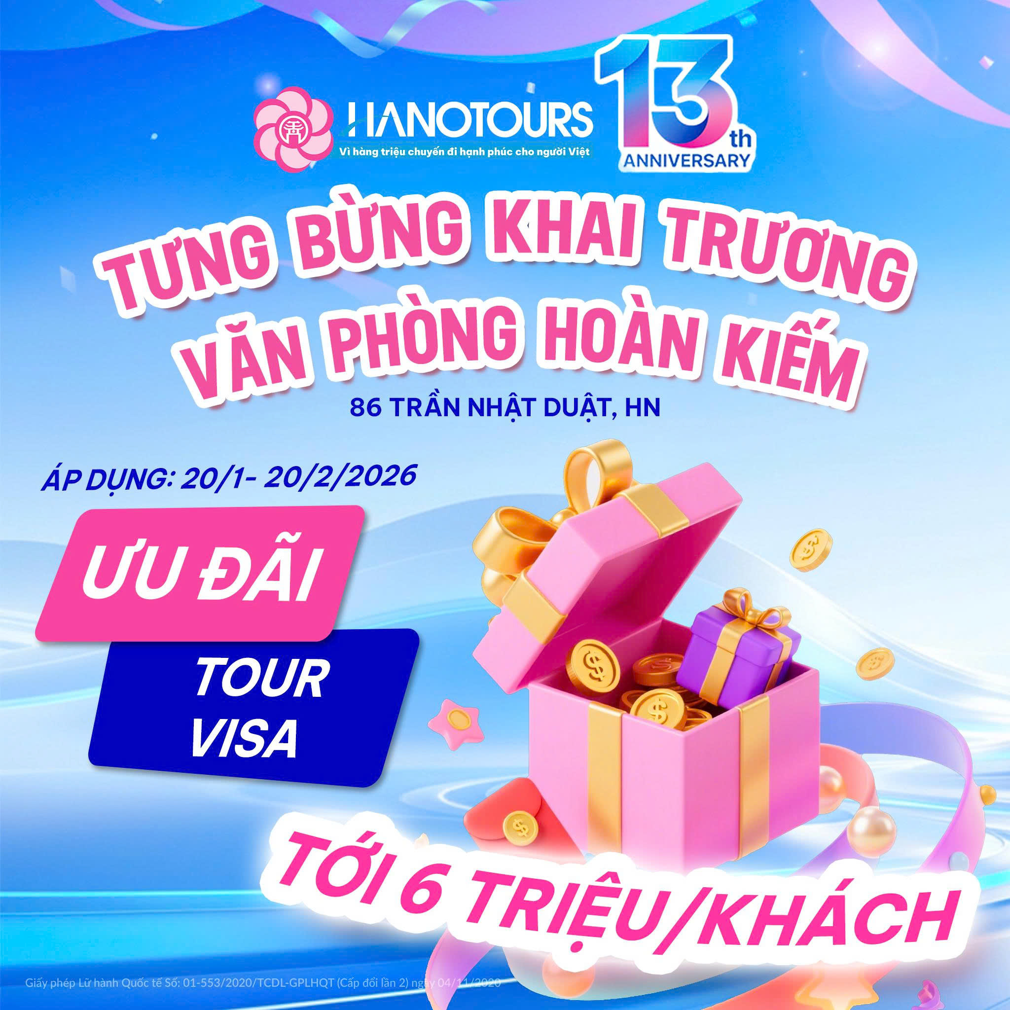 Tháng vàng tri ân nhân dịp Khai trương văn phòng Hoàn Kiếm