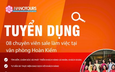 Tuyển dụng chuyên viên sale làm việc tại văn phòng Hoàn Kiếm