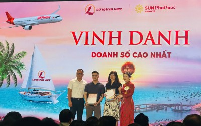 Hanotours vinh dự là đơn vị có doanh số bán lớn nhất combo phú quốc bay Sun Phuquoc Airways giai đoạn 1