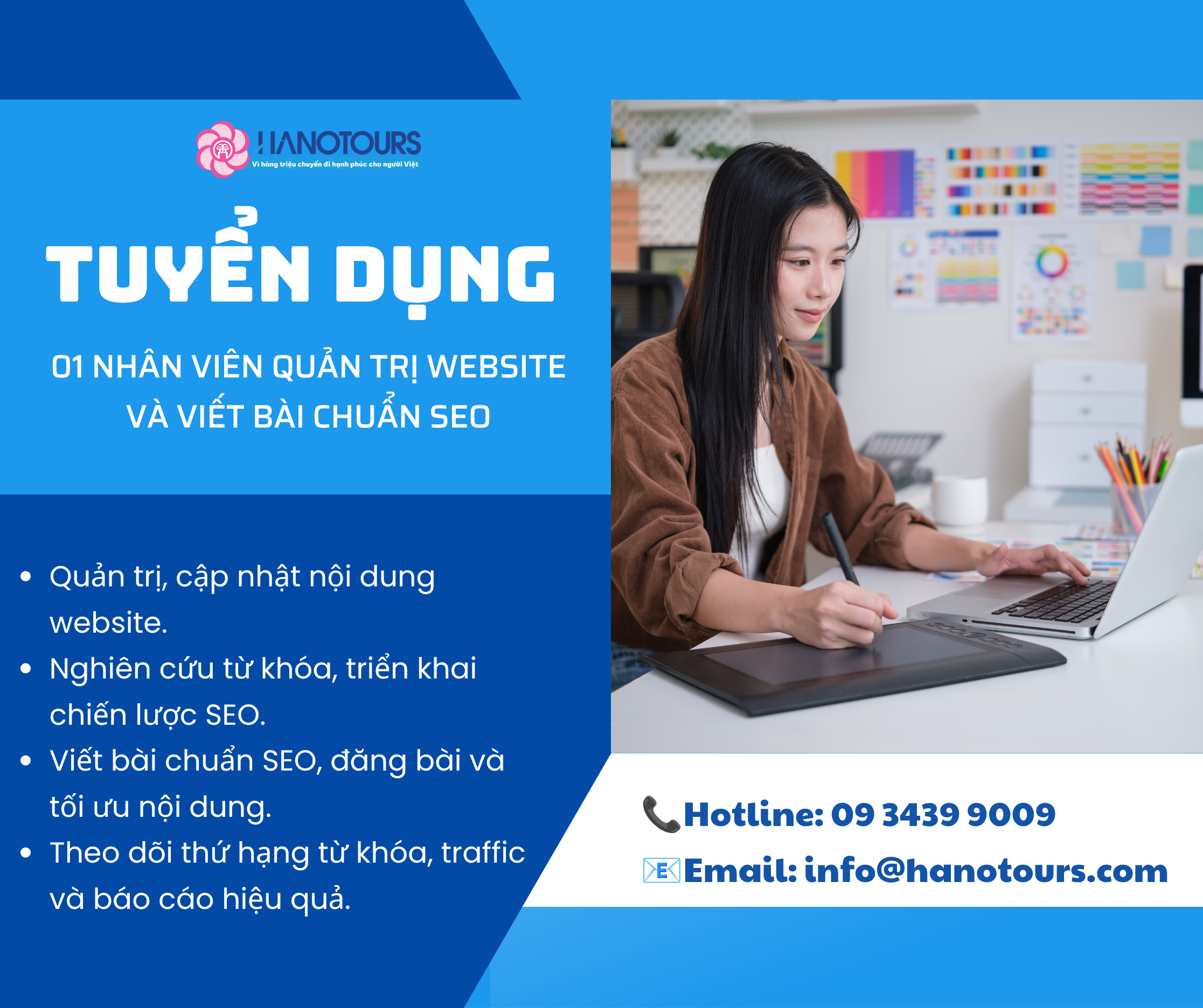 Tuyển dụng Nhân viên quản trị website và viết bài SEO