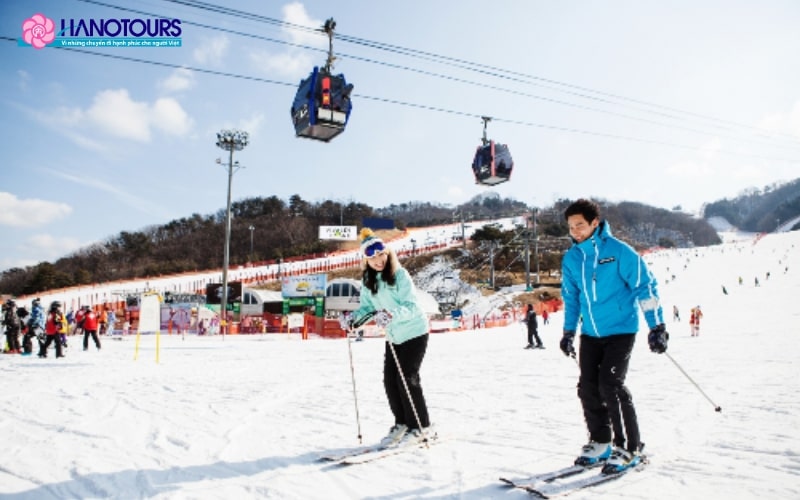Sân trượt tuyết Gangwon vào mùa đông tháng 1 với nhiều hoạt động thú vị