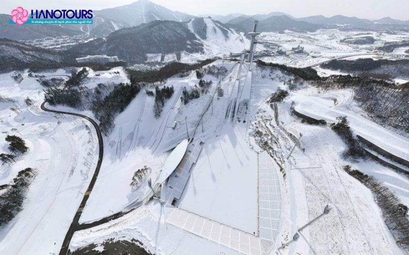 Pyeongchang phủ tuyết trắng vào mùa đông tháng 2