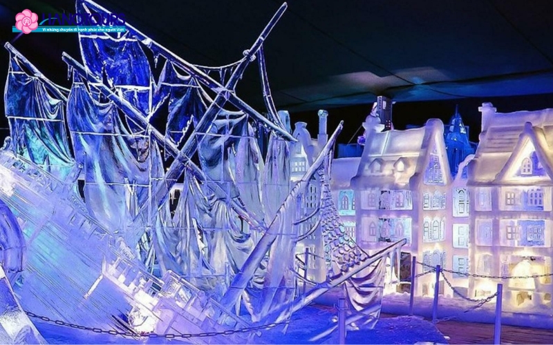 Tắc phẩm nghệ thuật băng tuyết tinh tế tại Lễ hội băng tuyết Bruges
