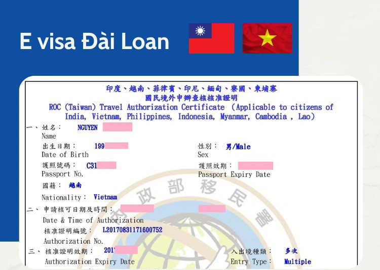 E-Visa thương mại Đài Loan