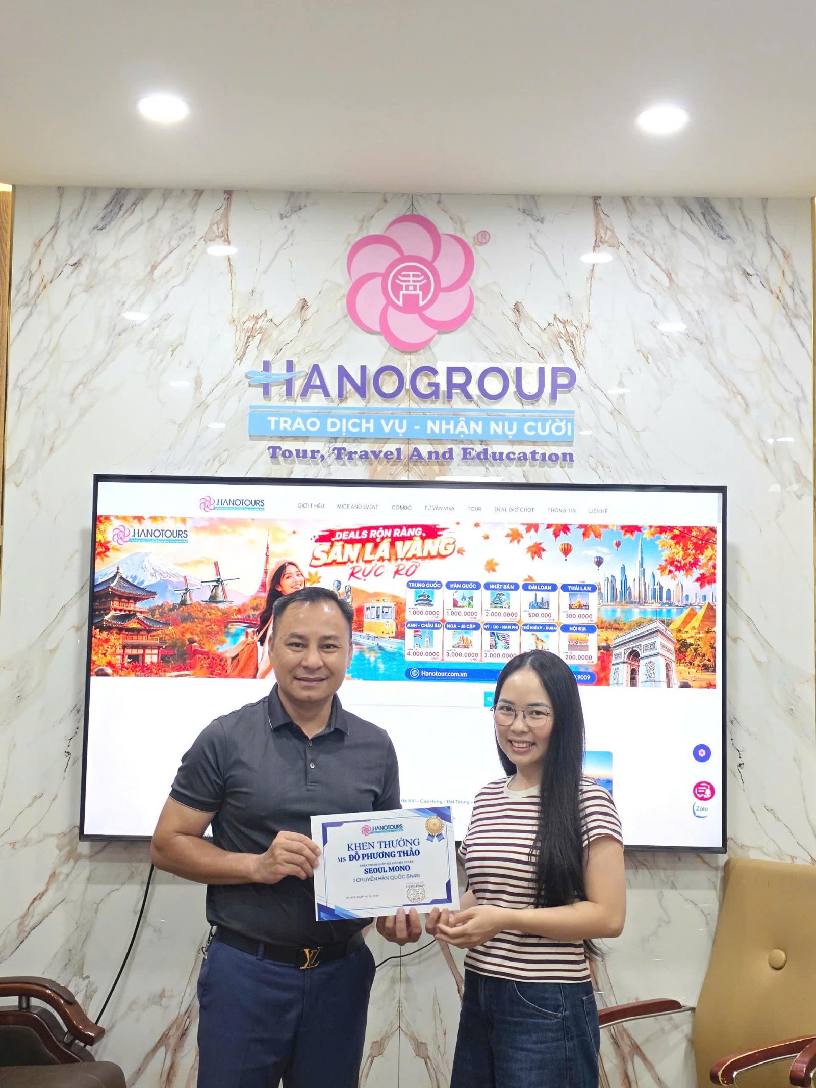 Ms Đỗ Phương Thảo vinh dự được khen thưởng hoàn thành xuất sắc chỉ tiêu tuyến Hàn Quốc
