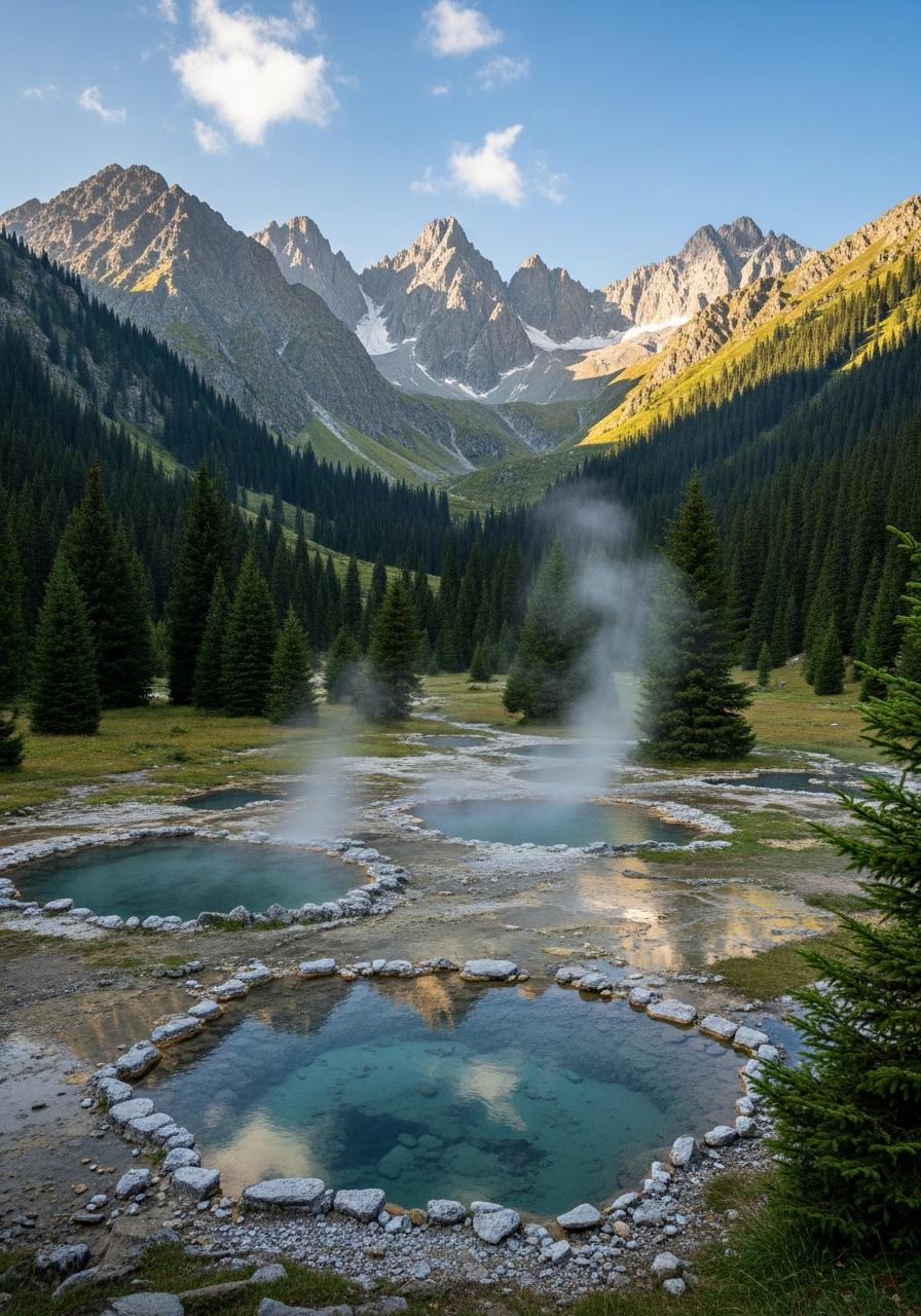 Du lịch suối nước nóng Altyn-Arashan Kyrgyzstan qua bốn mùa giữa thung lũng và những đỉnh núi tuyết