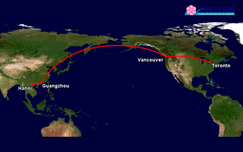 Bay từ Canada về Việt Nam có quá cảnh không?