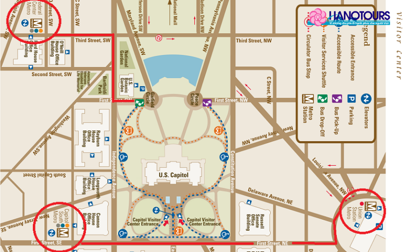 Cách di chuyển đến Điện Capitol