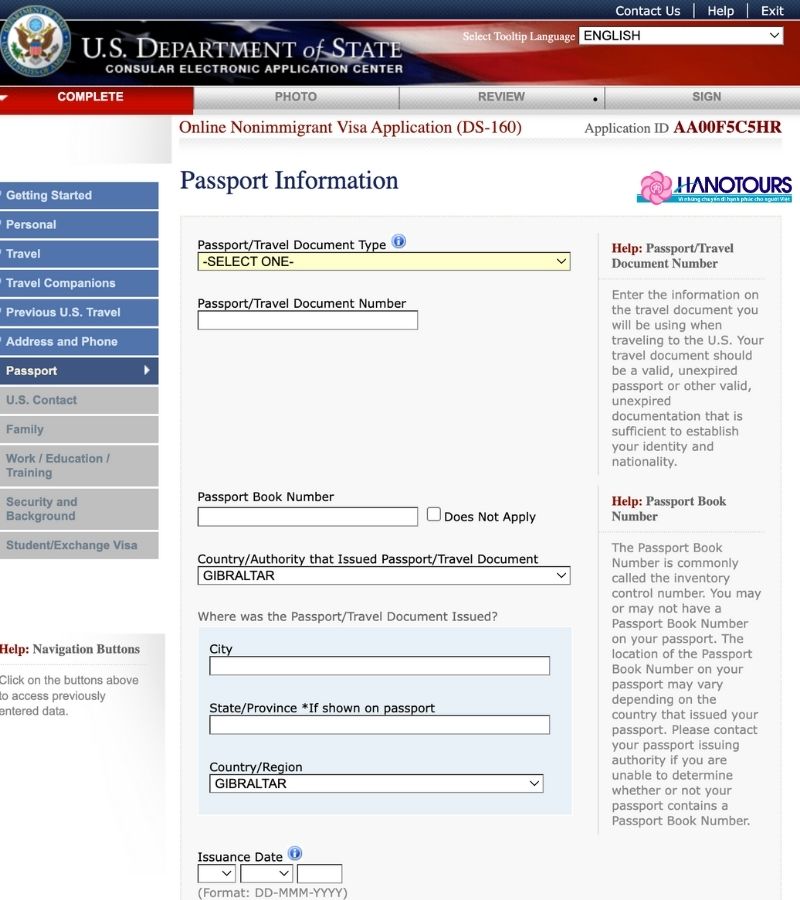 Trang Passport Information