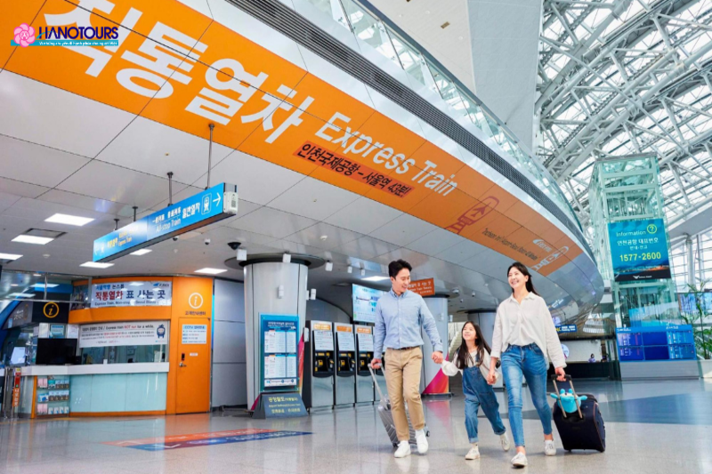 Di chuyển bằng Express train để đi từ sân bay Incheon đến Seoul