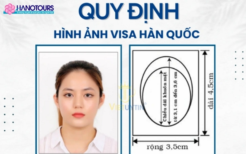 Ảnh visa Hàn Quốc phải có kích thước 3.5 x 4.5 cm