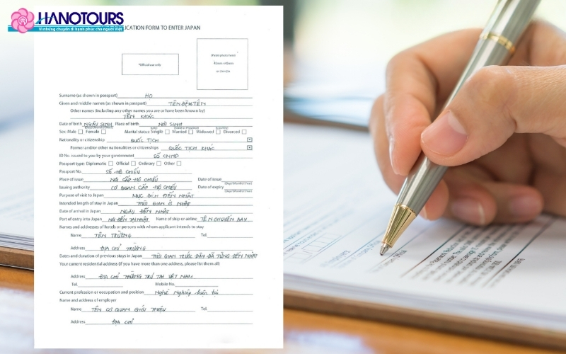 Tờ khai visa du lịch nước Nhật