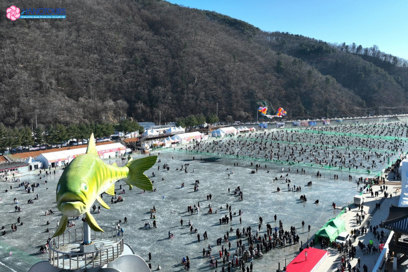 Lễ hội Câu cá trên băng Hwacheon Sancheoneo là một sự kiện mùa đông nổi tiếng của Hàn Quốc